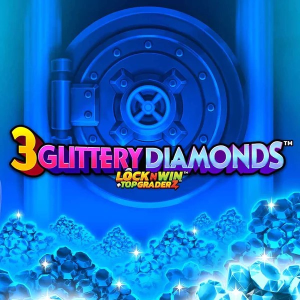 Official Slots logo: 3 Glittery Diamonds by PearFiction Studios at Sankra Casino