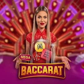 Mega Baccarat online game logo by Pragmatic Play on sankra-casino.org